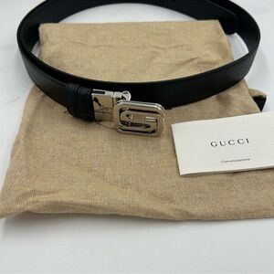 Men’s Gucci interlocking G leather belt, 120 cm/46 inch made in Italy